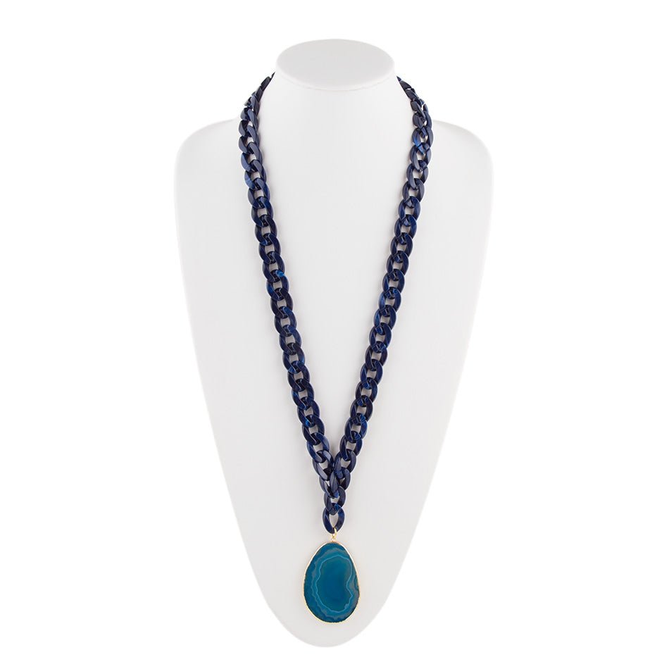 Ocean Storm Blue Agate Necklace Barse Jewelry