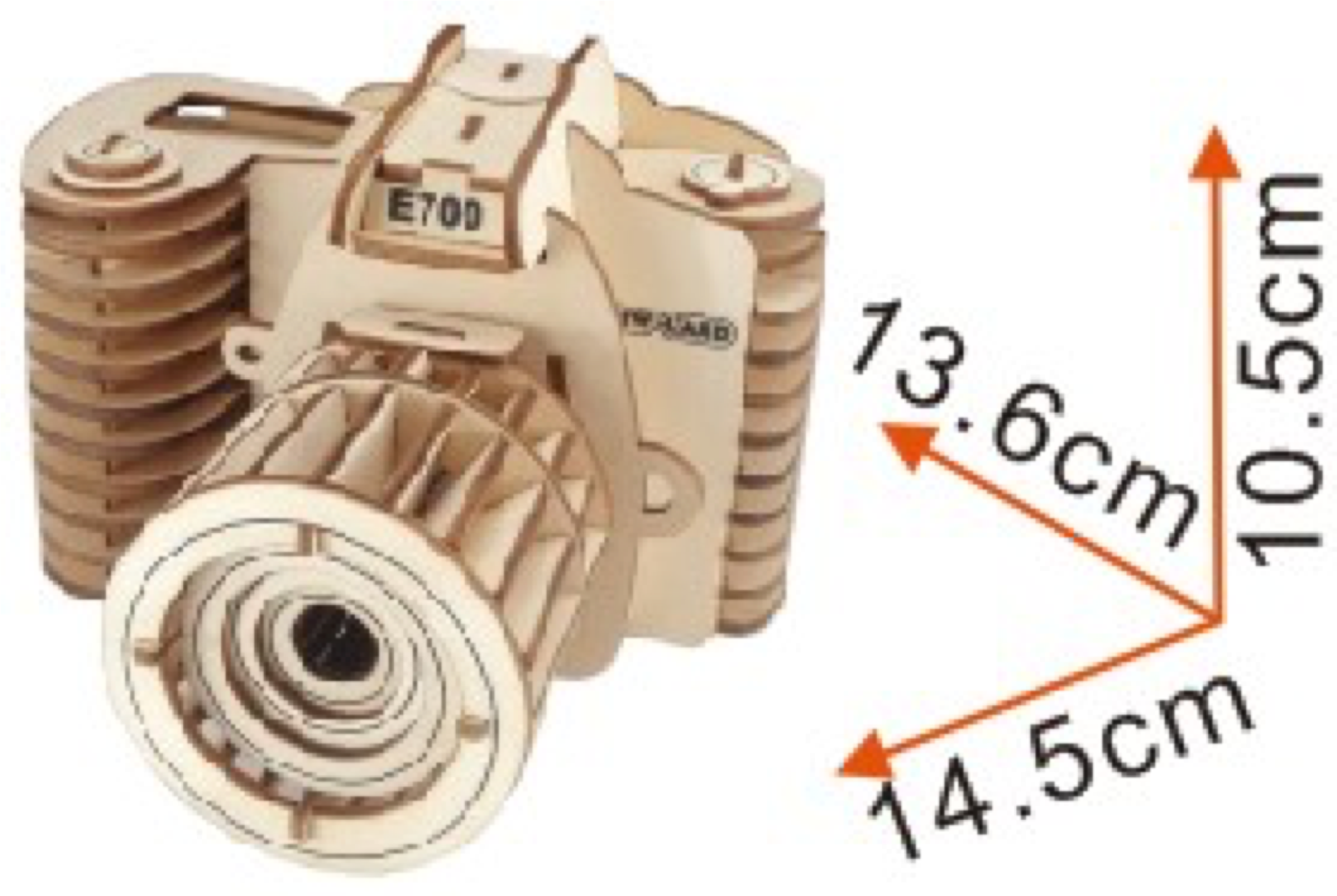 Camera Model Kit - Wooden Laser-Cut 3D Puzzle (57 Pcs) BestPysanky