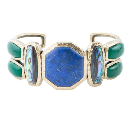 Odyssey Blue Lapis Colorful Golden Cuff Bracelet Barse Jewelry