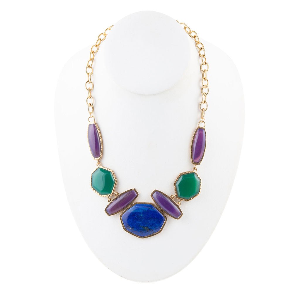 Odyssey Lapis Multi Stone Statement Necklace Barse Jewelry