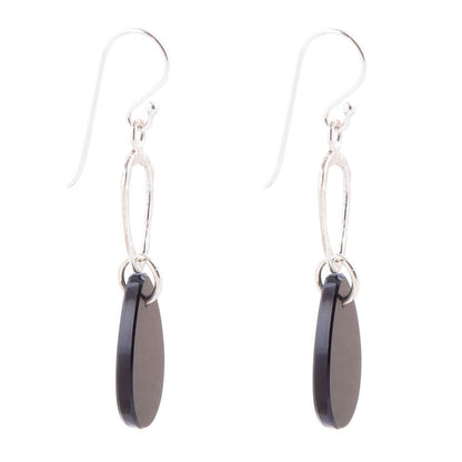 Onyx and Sterling Silver Drop Earrings Barse Jewelry