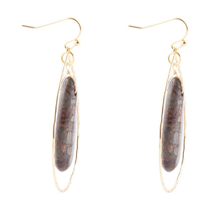 Onyx Matrix Teardrop Statement Earring Barse Jewelry
