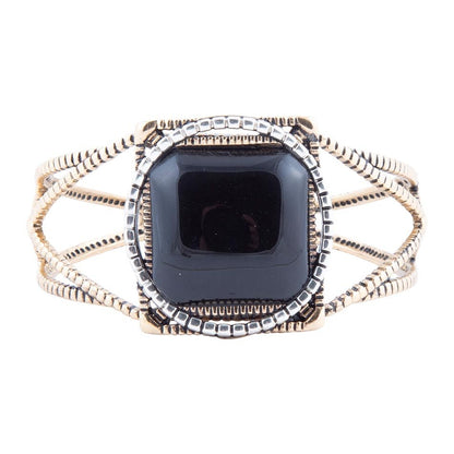 Onyx Mixed Metal Golden Cuff Bracelet Barse Jewelry