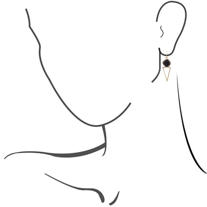 Onyx and Bronze Triangle Earrings Barse Jewelry