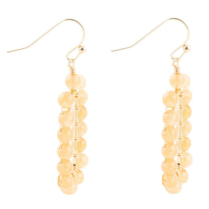 Orange Apricot Jade Endless Golden Loop Earrings Barse Jewelry