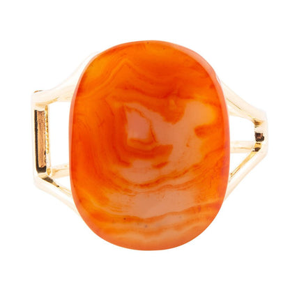 Orange Carnelian Golden Cuff Bracelet Barse Jewelry