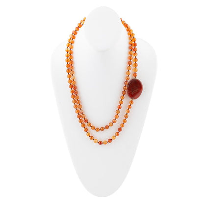 Orange Carnelian Knotted Necklace Barse Jewelry