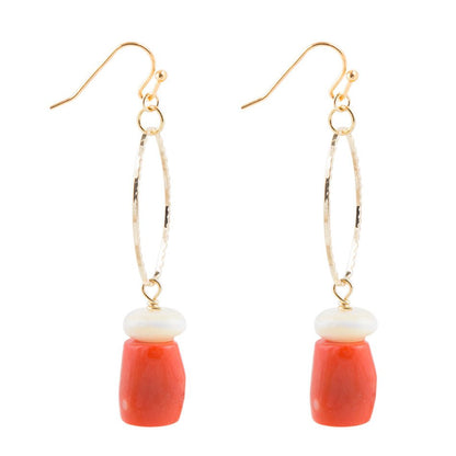 Orange Coral Cream Earrings Barse Jewelry