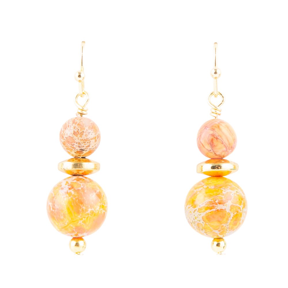 Orange Jasper Drop Earrings Barse Jewelry