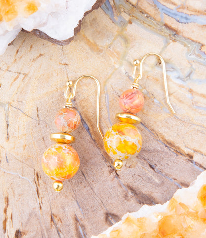 Orange Jasper Drop Earrings Barse Jewelry