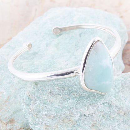 Organic Blue Larimar and Sterling Silver Cuff Bracelet Barse Jewelry