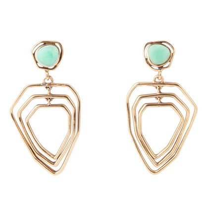 Organic Green Chrysoprase and Golden Bronze Drop Earrings Barse Jewelry