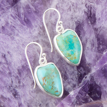 Organic Turquoise and Sterling Silver Drop Earrings Barse Jewelry