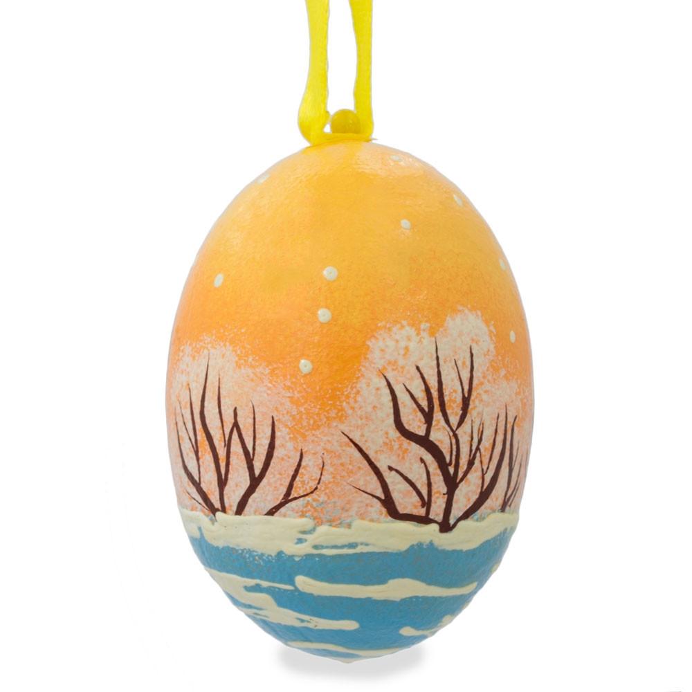 White Bunny with Gift Wooden Christmas Ornament BestPysanky