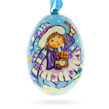 Girl Giving Candy to Squirrel Wooden Christmas Ornament BestPysanky