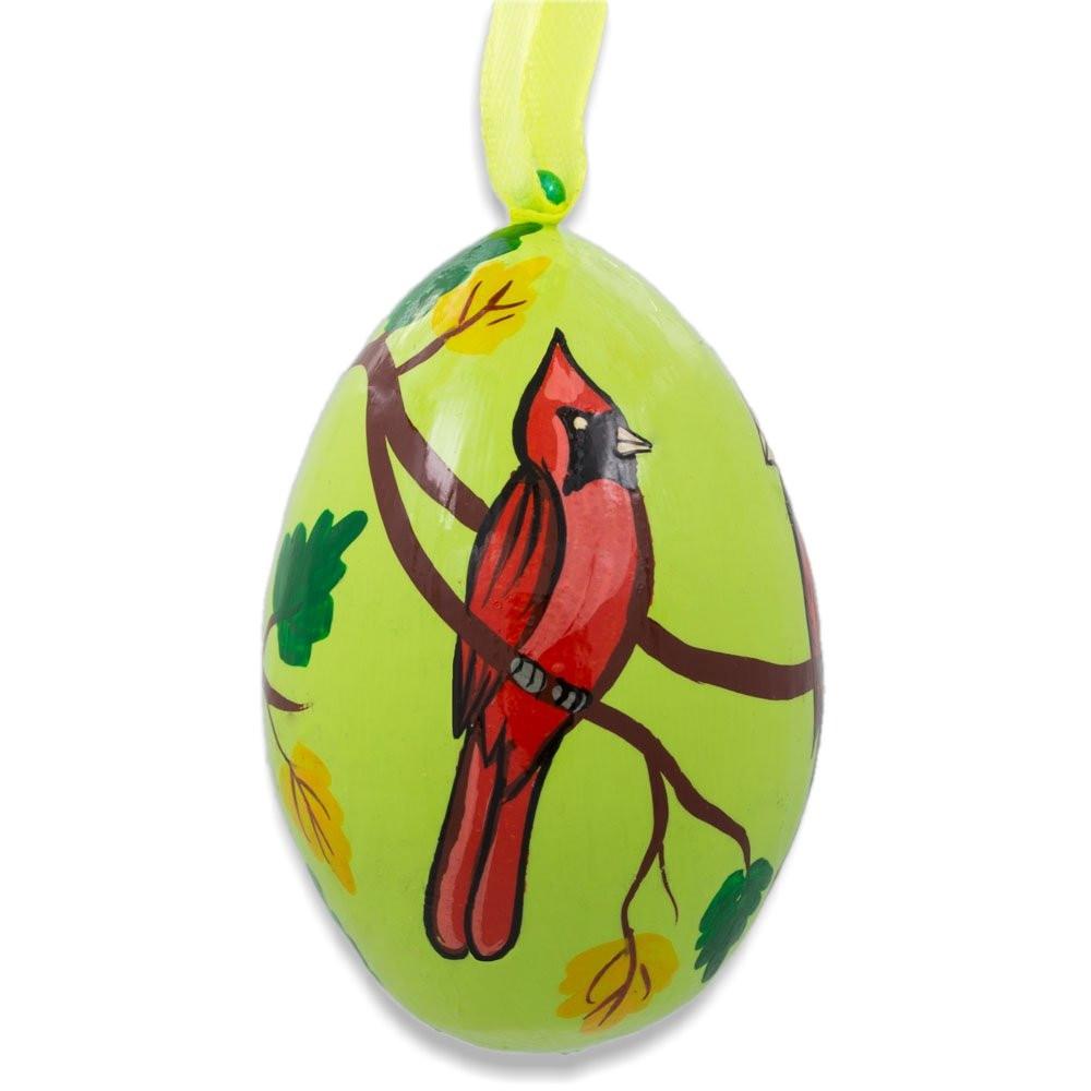 Two Cardinal Birds on Branch Wooden Christmas Ornament 3 Inches BestPysanky