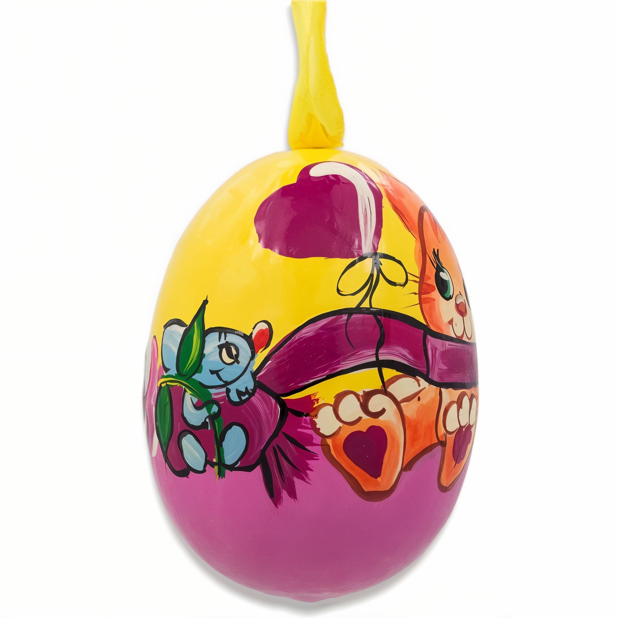 Cat with Balloon and Roses Wooden Christmas Ornament 3 Inches BestPysanky