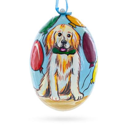 Labrador Retriever Dog with Balloons Wooden Christmas Ornament 3 Inches BestPysanky