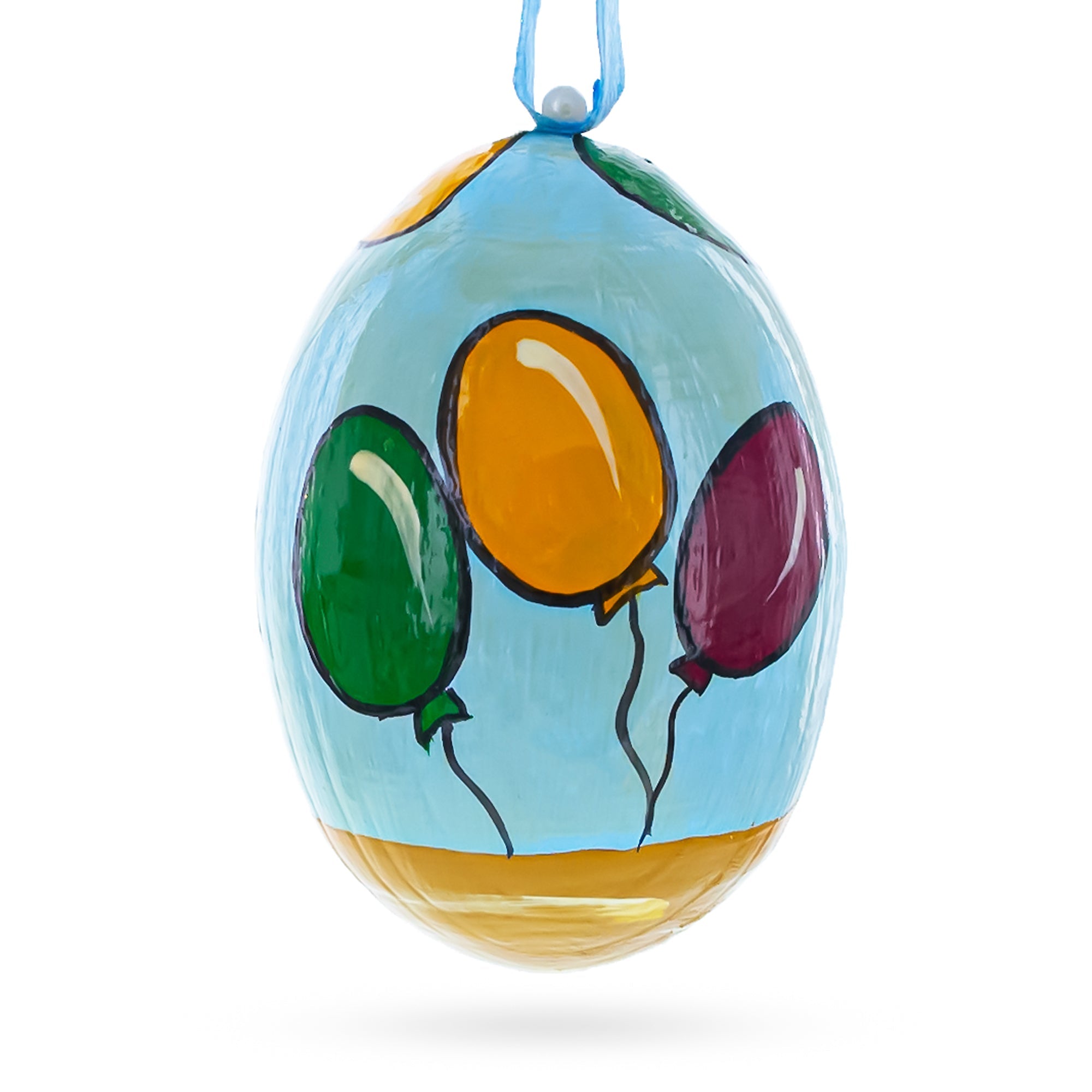 Labrador Retriever Dog with Balloons Wooden Christmas Ornament 3 Inches BestPysanky