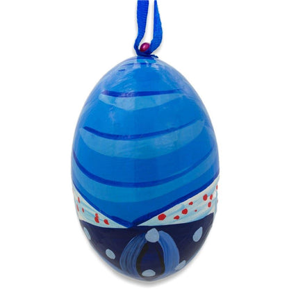 Doll with Flower Bouquet Wooden Egg Ornament 3 Inches BestPysanky