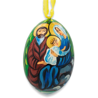 Mary with Joseph and Jesus Wooden Christmas Ornament 3 Inches BestPysanky