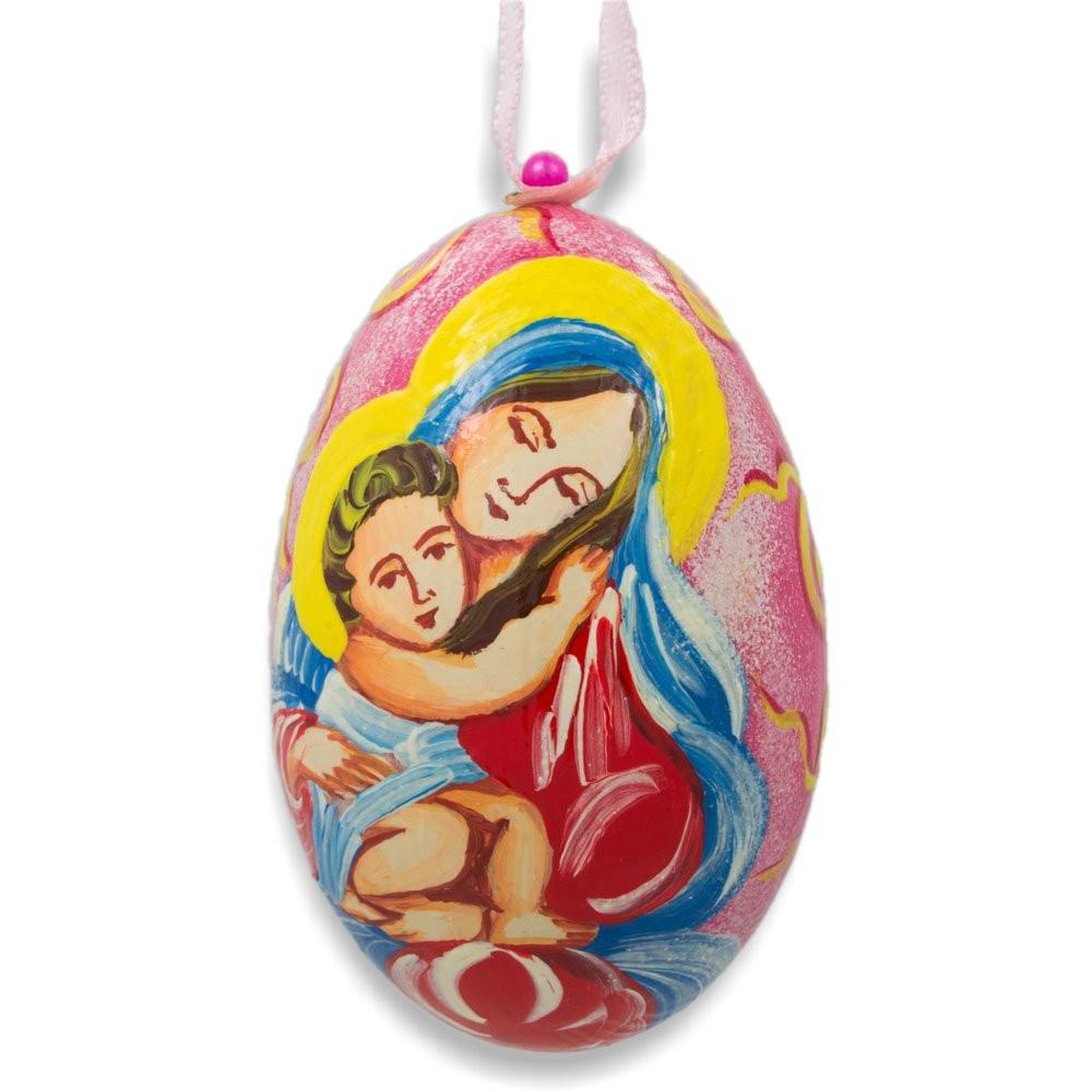 Mary and Jesus Wooden Christmas Ornament 3 Inches BestPysanky