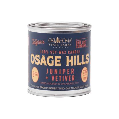 Osage Hills: Juniper + Vetiver Soy Wax Candle Tallgrass Supply