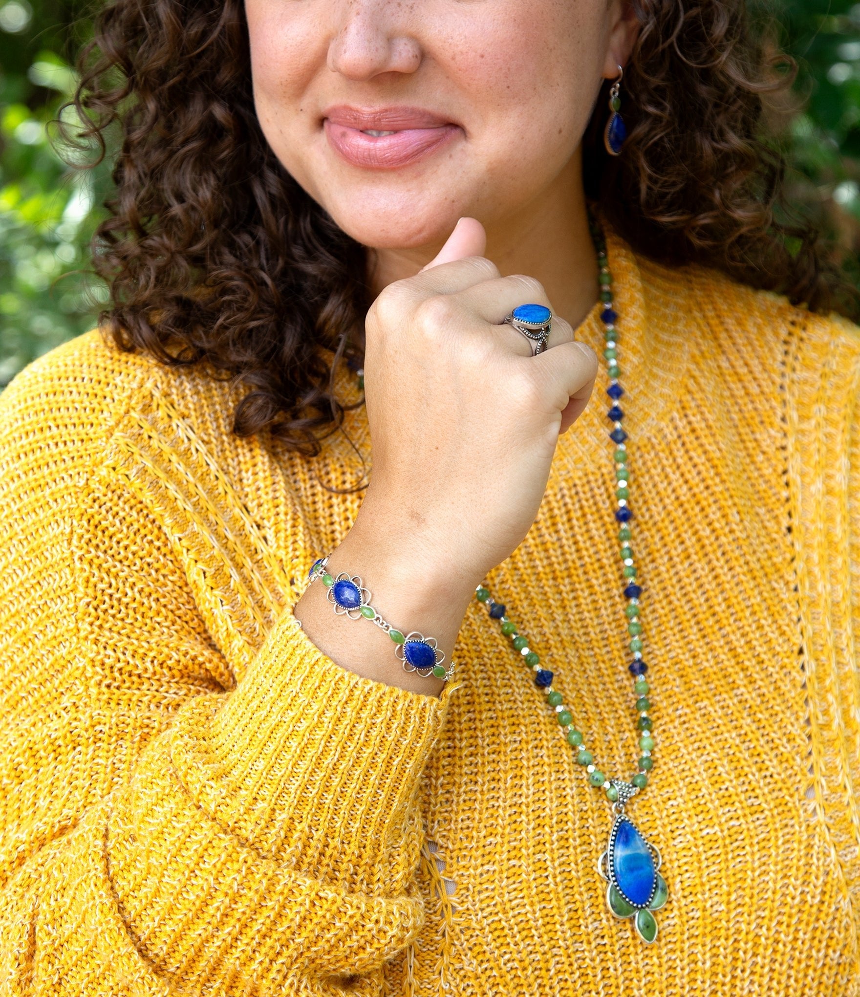 Oxford Lapis and Jade Bracelet Barse Jewelry