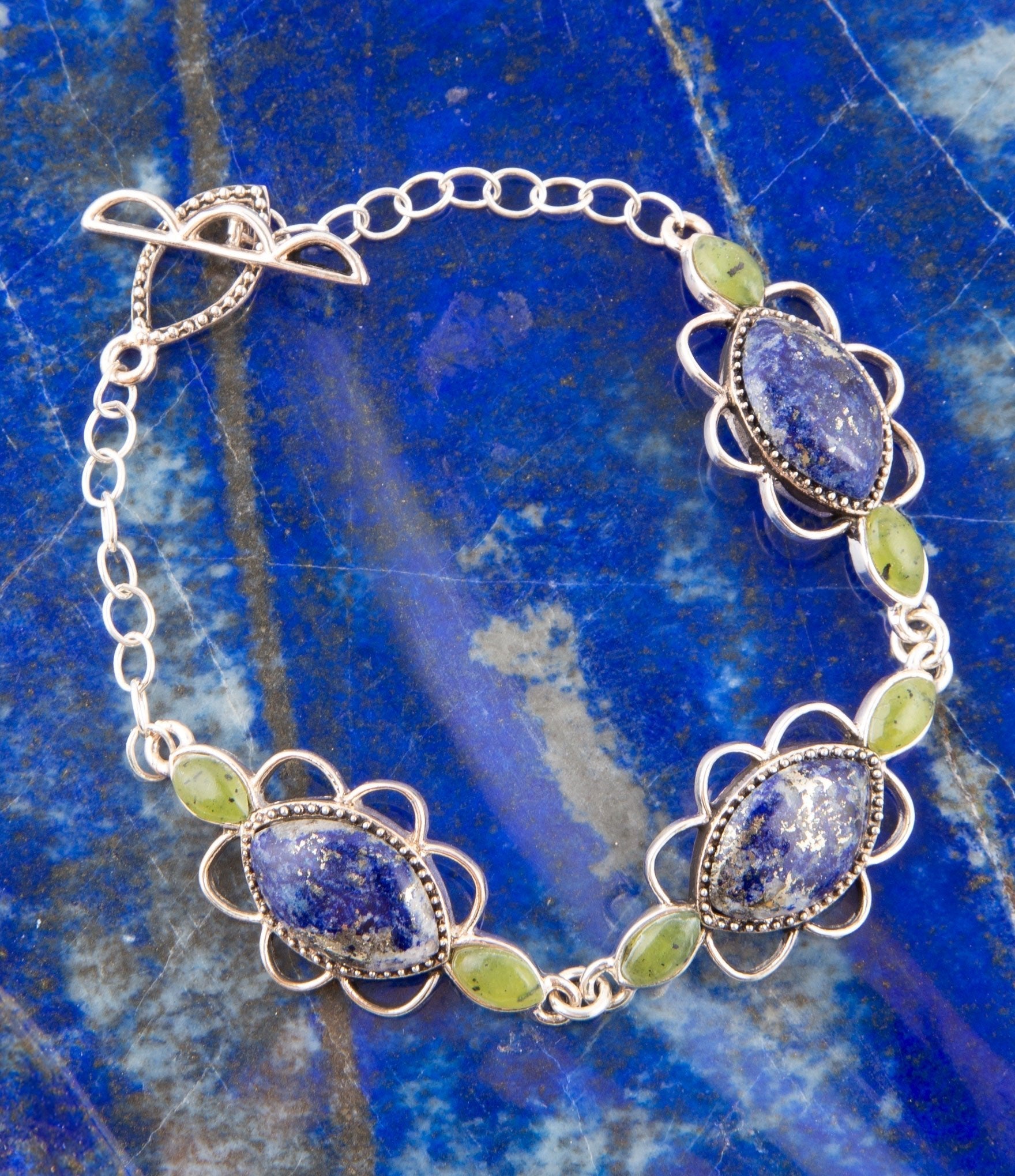 Oxford Lapis and Jade Bracelet Barse Jewelry