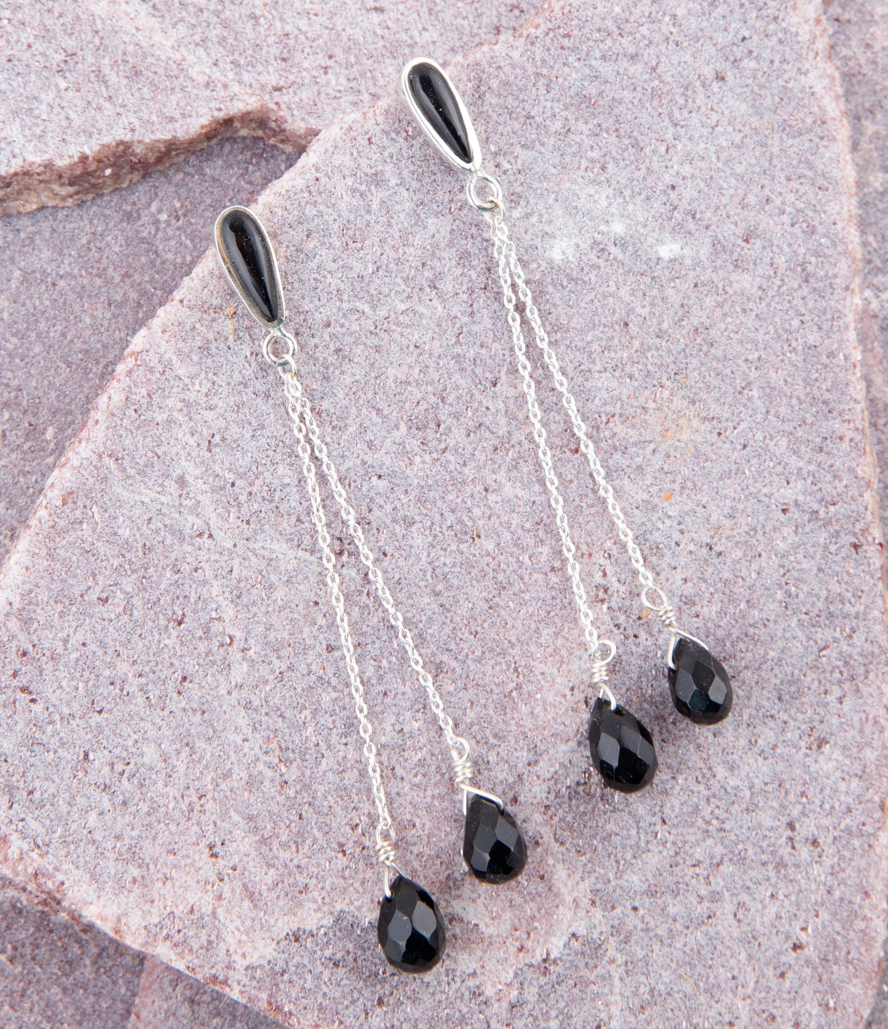 Palios Black Onyx Cascade Post Earrings Barse Jewelry