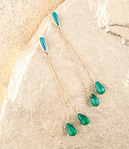 Palios Green Onyx Cascade Post Earrings Barse Jewelry