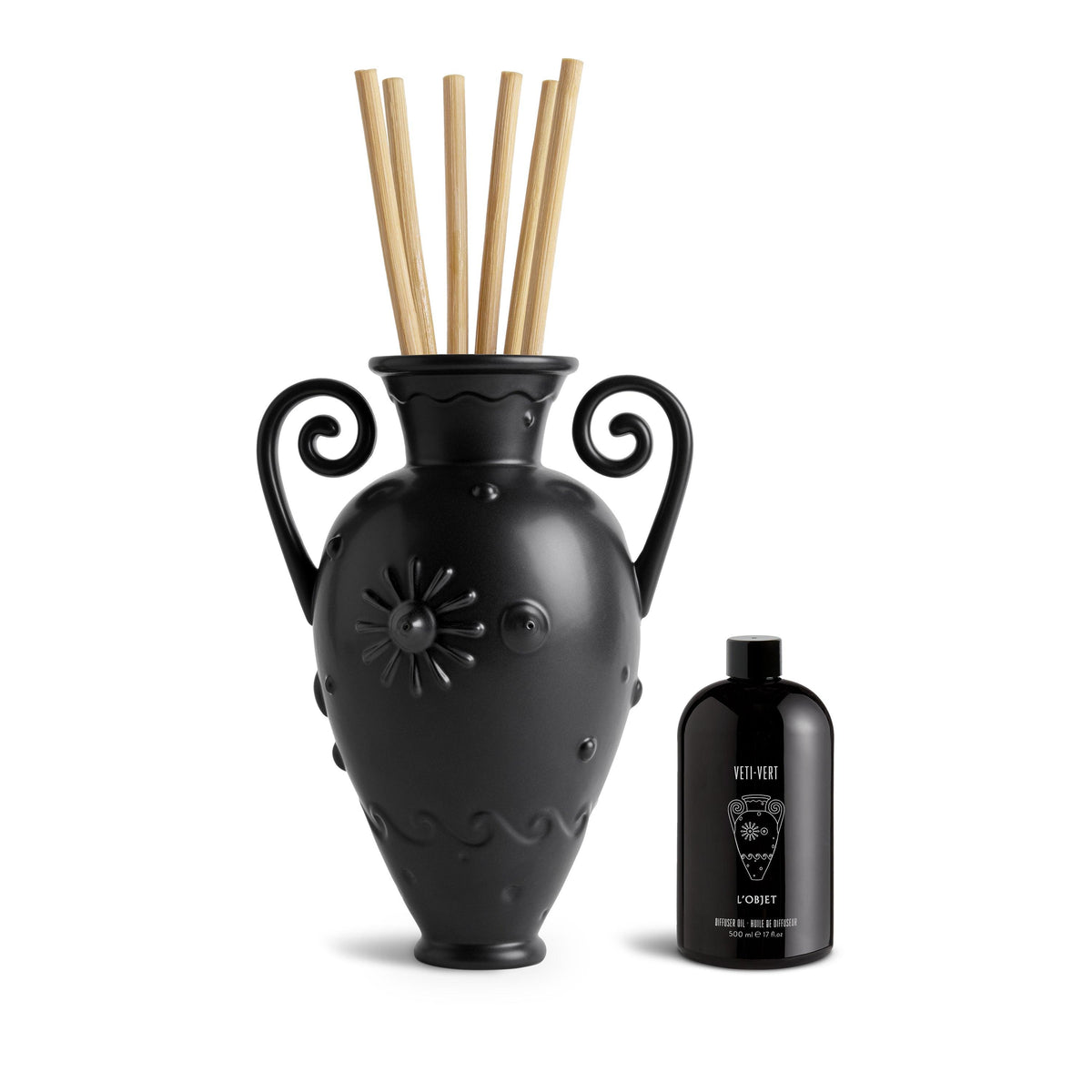 Pantheon Orpheus Amphora Veti-Vert Diffuser Set – Black by L'Objet
