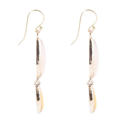 Peach Aventurine and Yellow Jade Drop Earrings Barse Jewelry