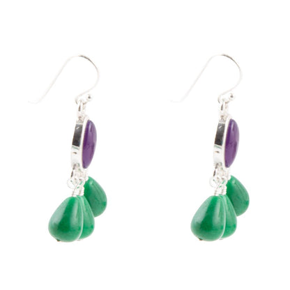 Peacock Purple Agate Drop Earrings Barse Jewelry
