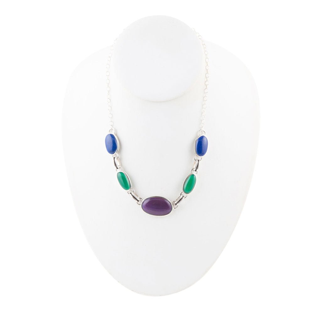 Peacock Purple Agate Multistone Necklace Barse Jewelry