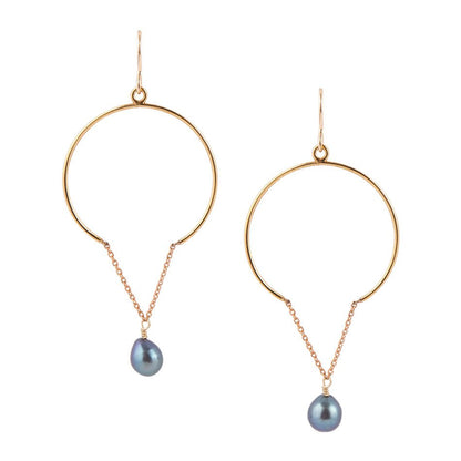 Pearl and Bronze Chain Earrings Barse Jewelry