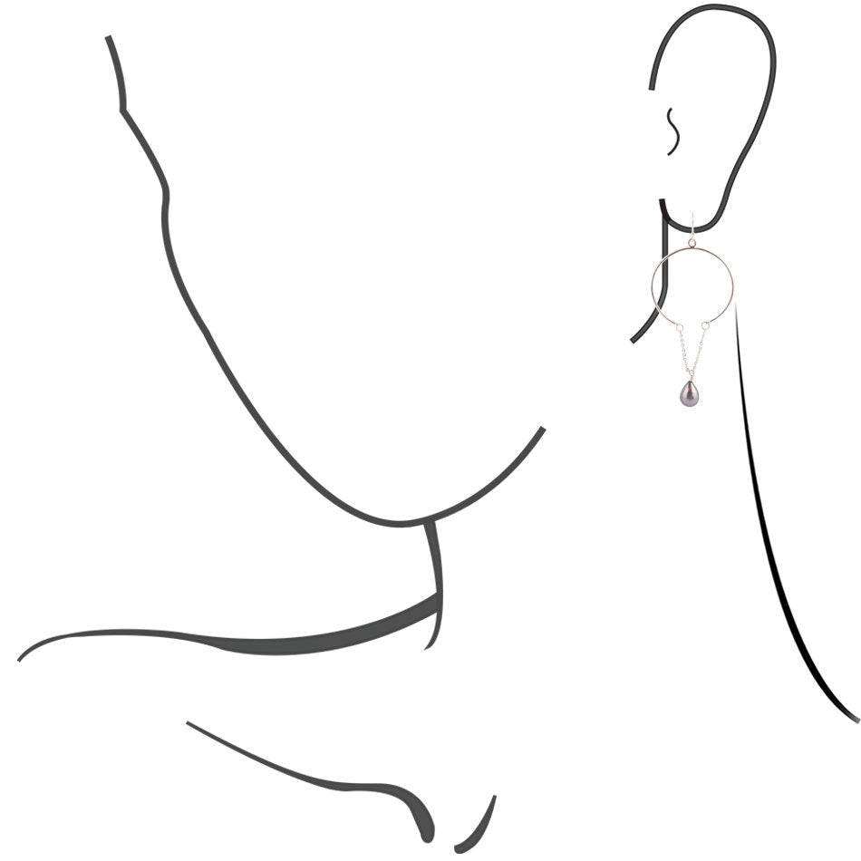 Pearl and Sterling Silver Chain Earrings Barse Jewelry