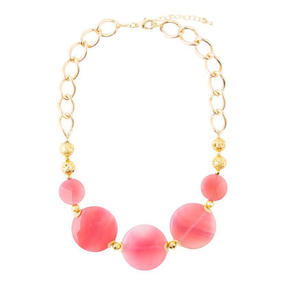 Peony Fuchsia Pink Agate Statement Necklace Barse Jewelry