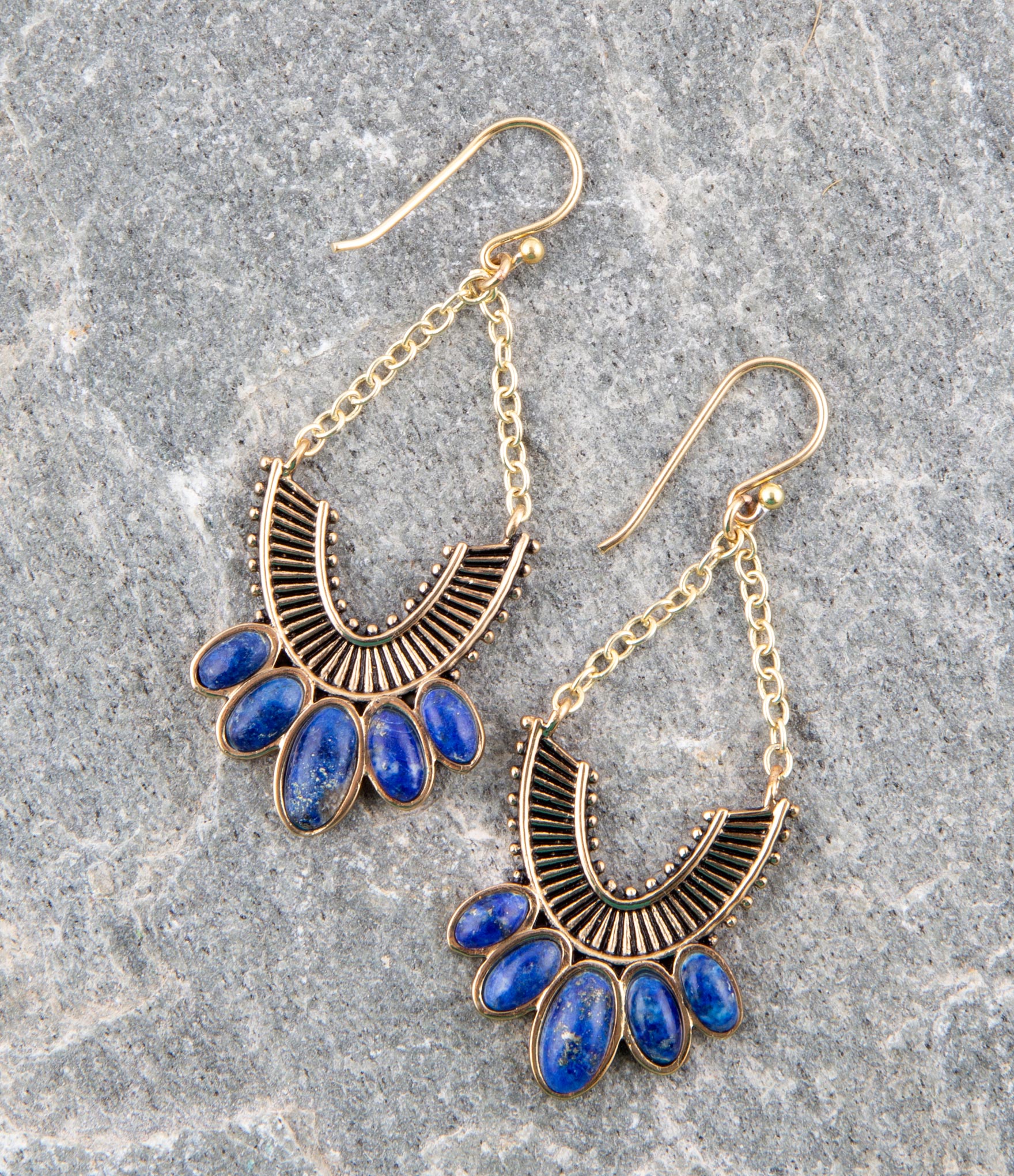 Phantom Lapis Chandelier Earrings Barse Jewelry
