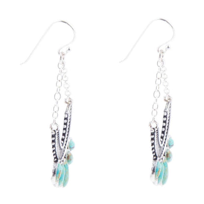 Phantom Turquoise and Sterling Silver Chandelier Earrings Barse Jewelry