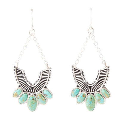 Phantom Turquoise and Sterling Silver Chandelier Earrings Barse Jewelry