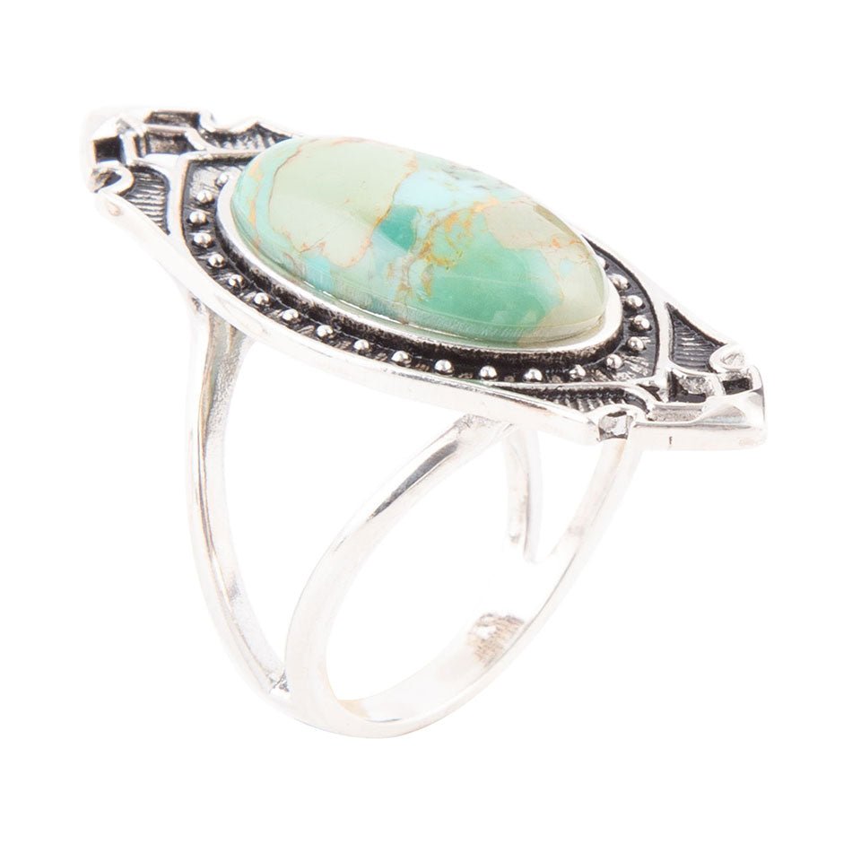 Phantom Blue Turquoise and Sterling Silver Ring Barse Jewelry