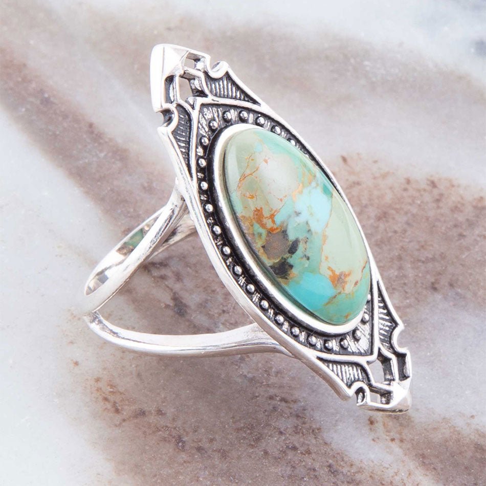Phantom Blue Turquoise and Sterling Silver Ring Barse Jewelry