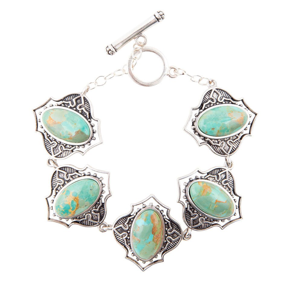 Phantom Turquoise and Sterling Silver Toggle Bracelet Barse Jewelry
