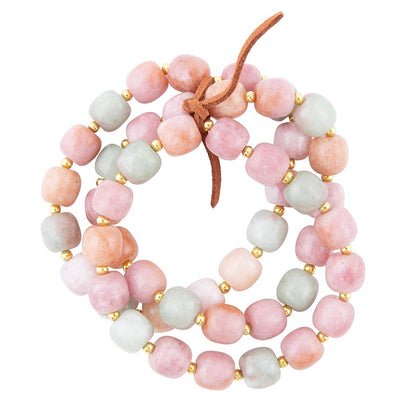 Pink and Green Pastel Jade Triple Stretch Bracelet Set Barse Jewelry