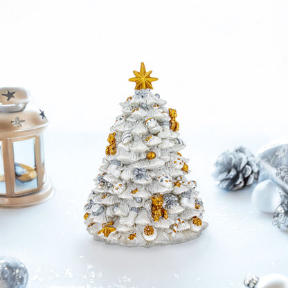 White Christmas Tree Spinning Musical Figurine