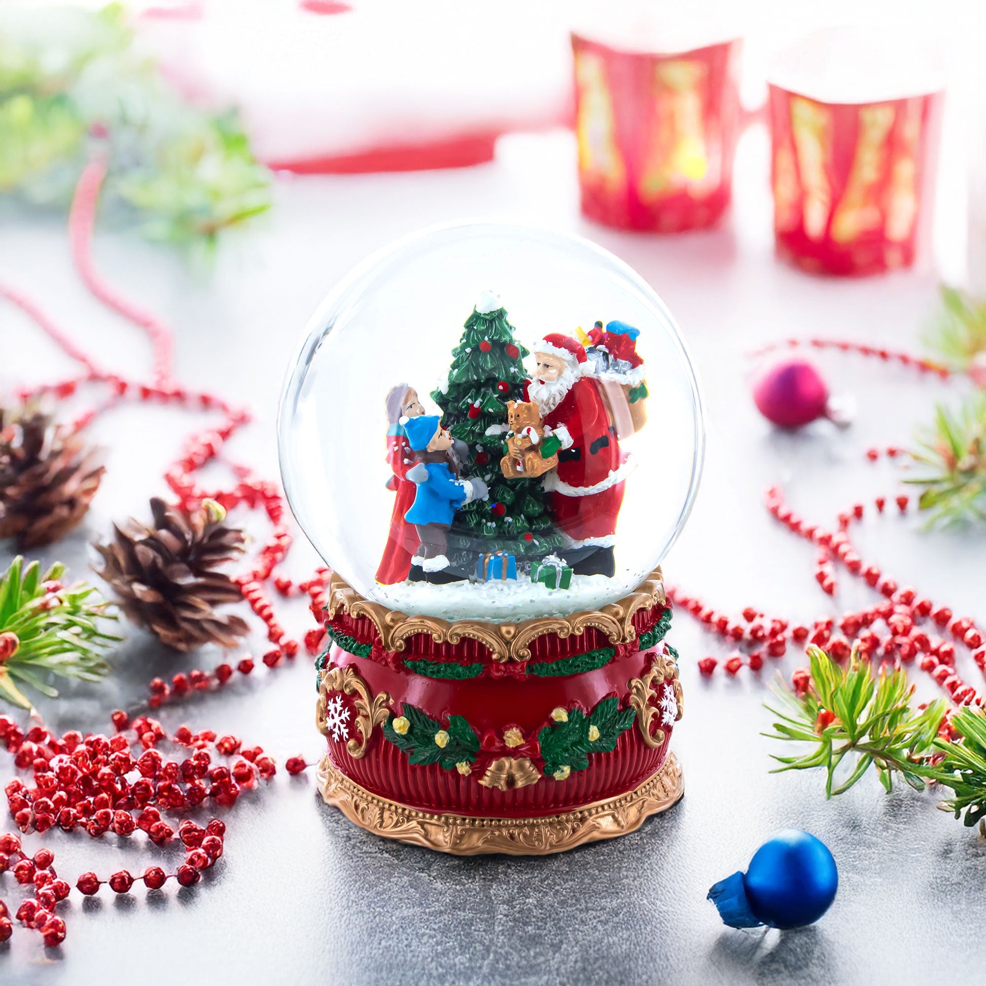 Santa's Gift Giver Musical Snow Water Globe
