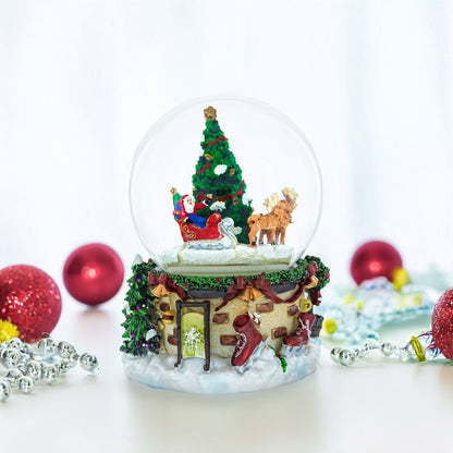 Rotating Santa's Tree Serenade Musical Water Globe