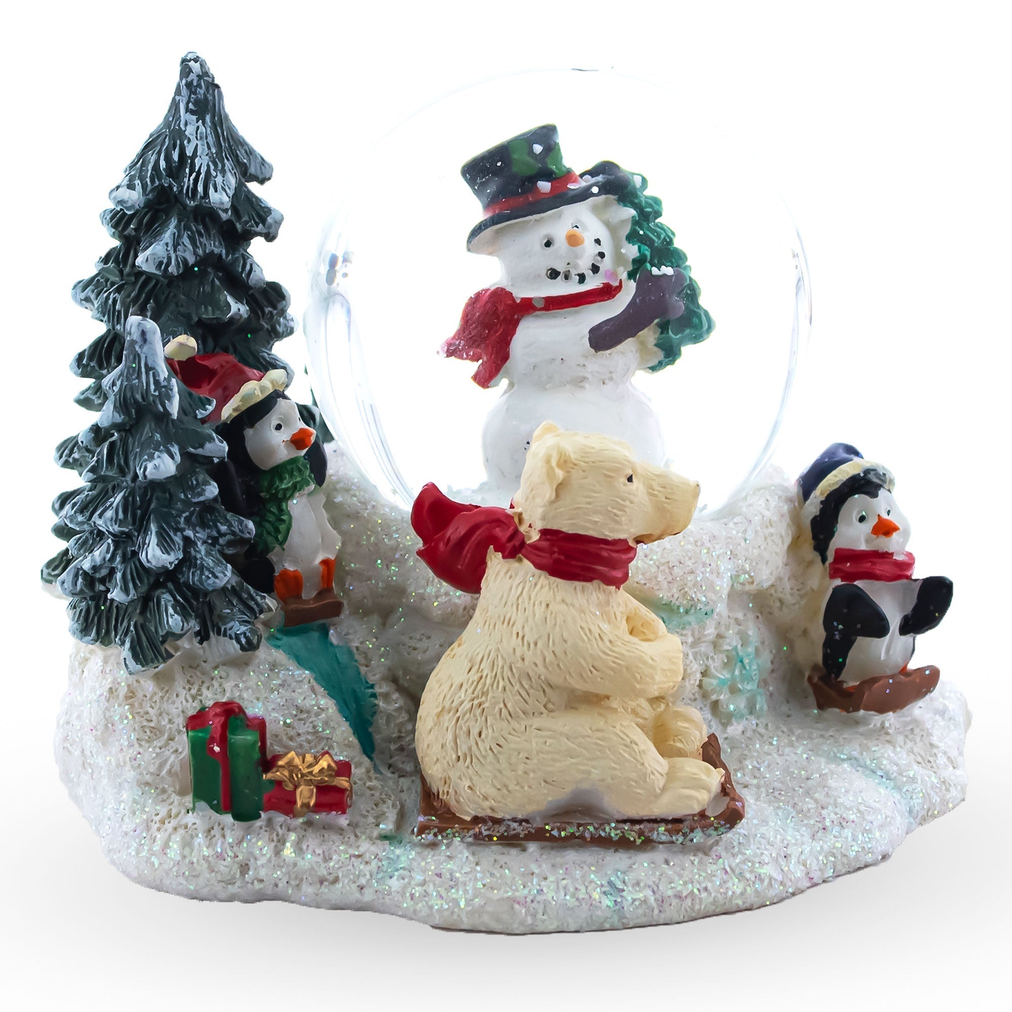 Snowman, Polar Bear and Penguins Mini Water Snow Globe
