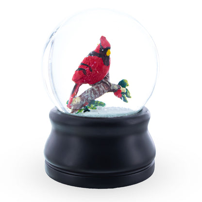 Red Cardinal on a Branch Musical Water Snow Globe